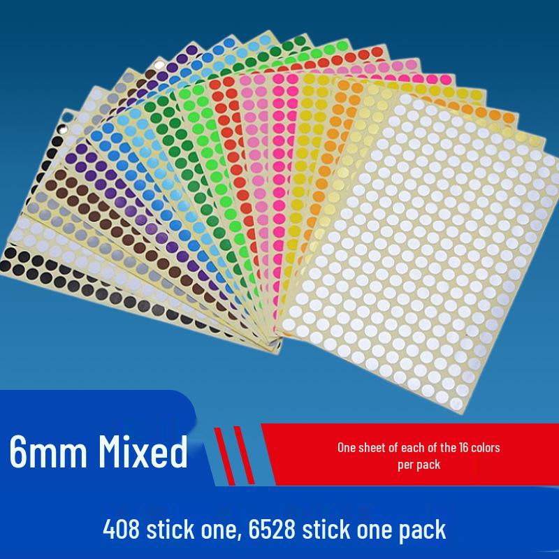 Mixed Color Round Dot Sticker Labels - Available in 10, 16, and 20 Vibrant Colors