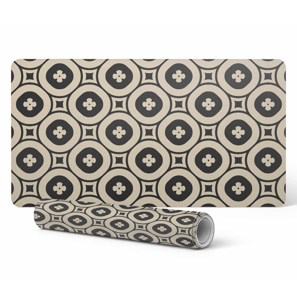 Decorative Desk Mat With Geometric Retro Pattern Graphic 120X60 Cm