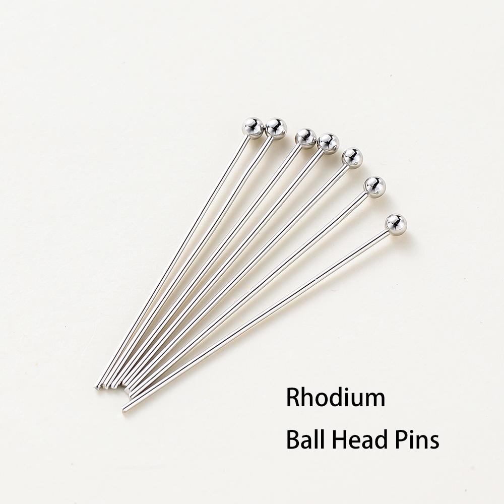 100Pcslot 14K 18K Gold Plated 16-50Mm Ball Head Pins Diy Jewelry Making Findings Brass Metal Flat Head Eye Head Pins Supplies