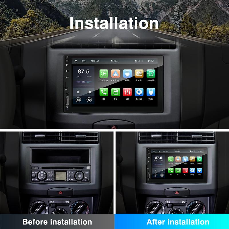 2DIN 7inch Car Multimedia MP5 Video Player Wired CarPlay Android Auto Mirrorlink Touch Screen FM AUX Bluetooth USB Fast Charging