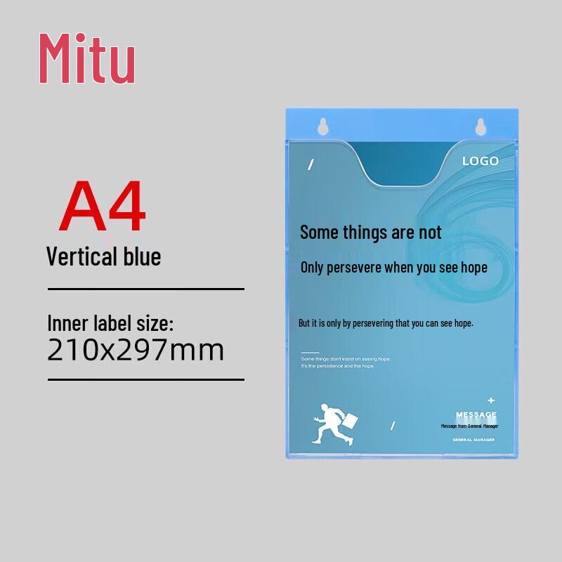 Miling Acrylic Wall Mount A4 Document Display Holder