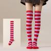 Damen Overknee Socken mit Kreuzstreifen für Halloween, Weihnachten, Karneval, Tanz und Japanische Festivals