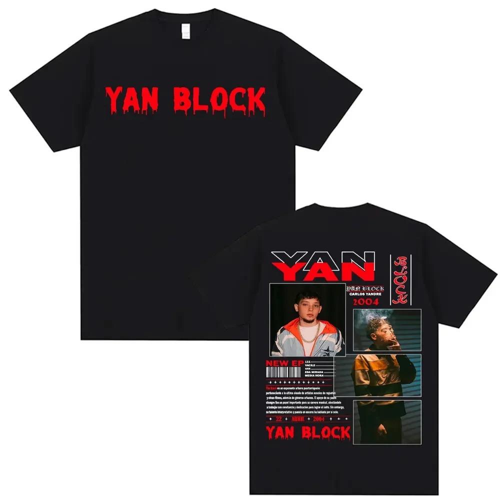 Rapper Yan Block Carlos Yandre Tour 2025 Merch T-Shirt Herren Damen Mode Hip Hop Pop Musik T-Shirts Oversized T-Shirt Streetwear
