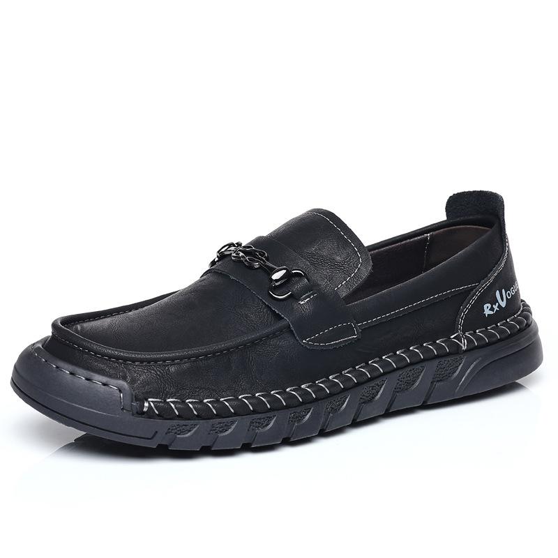 

Spring new men s shoes Korean version of versatile fashion comfortable soft sole driving Doudou shoes men s casual leather shoes factory approval 44