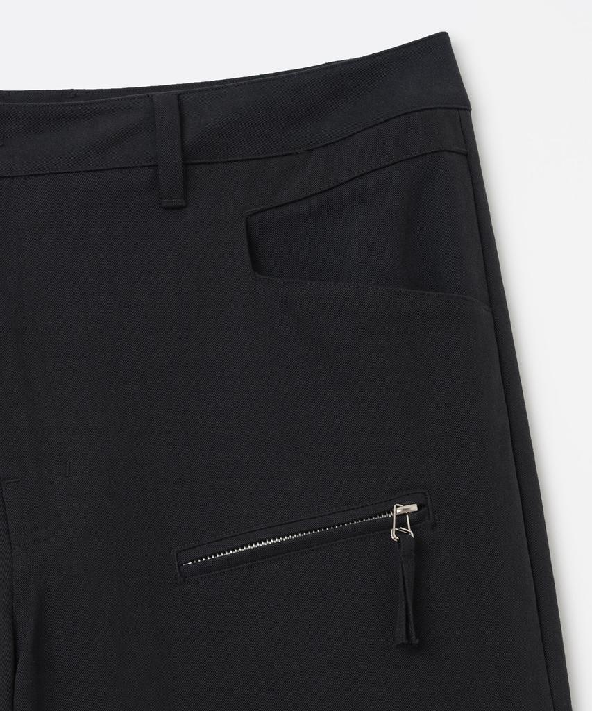 MILLO ARCHIVE Slant Cut Curved Pants [Black]