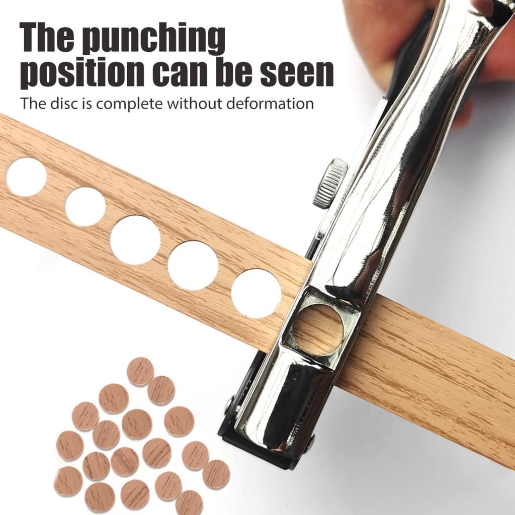 5Pcs Single Hole Punch 5/16inch Heavy Duty Hole Puncher Portable Hole Edge Banding Punching Plier Handheld Punching Tool with Limiter for Paper Cards