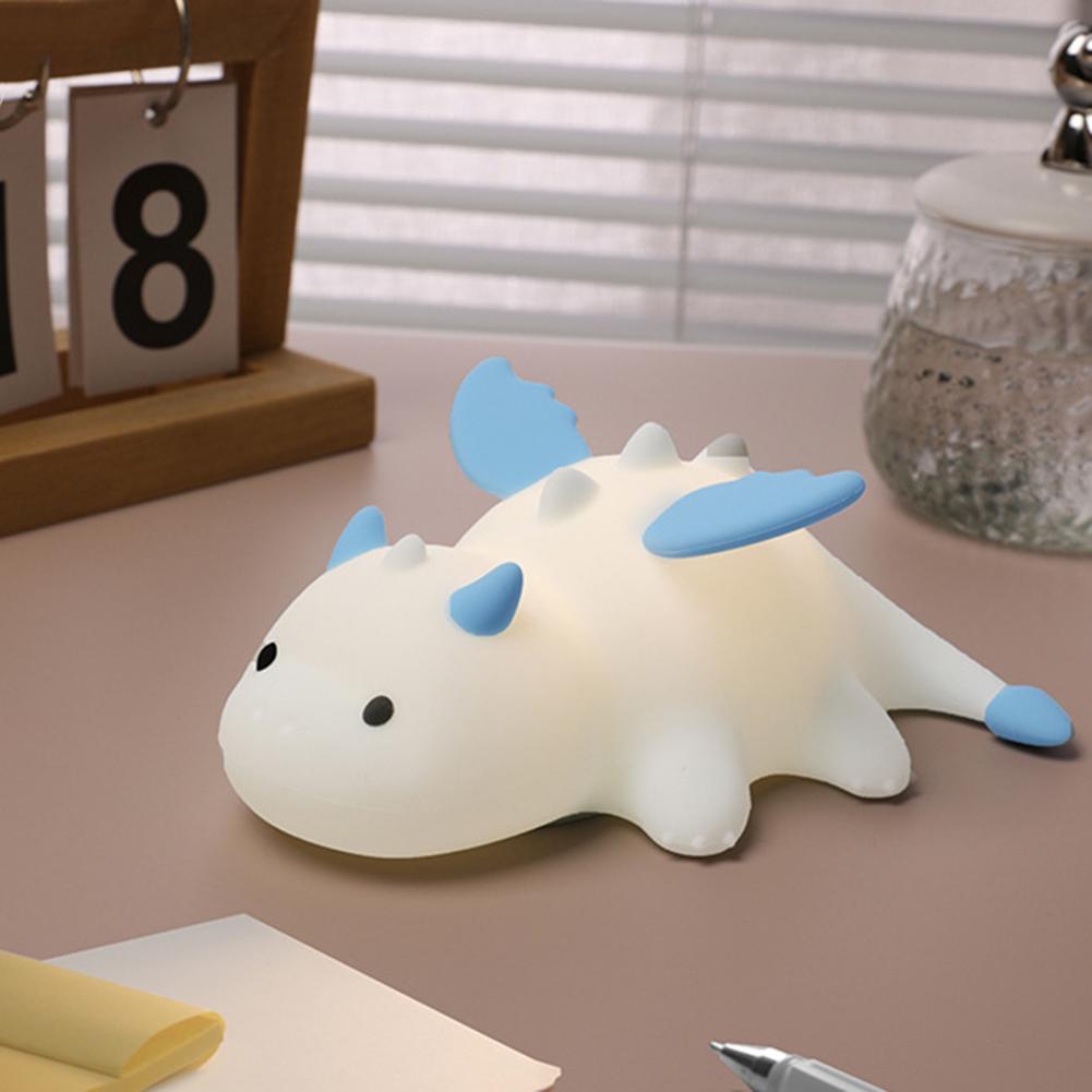 Kids Night Light Food-Grade Silicone Dimmable Soothing Glow Bedside Lamp Auto-Off Timer Nursery Night Light
