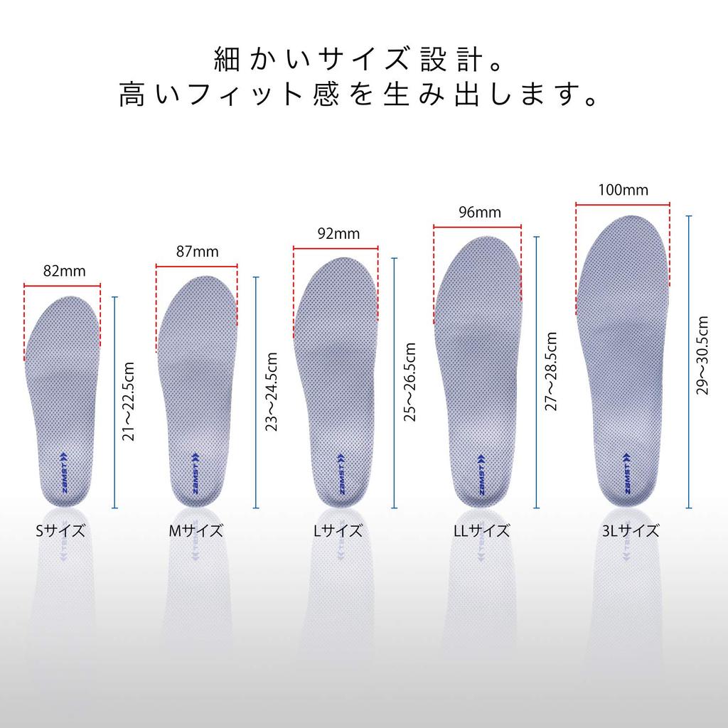 ZAMST Footcraft Cushioned Run Insoles Absorption for Marathon and Size 3L 3L (Shock Type) Jogging, (379705), (29.0cm-30.5cm), Unisex.