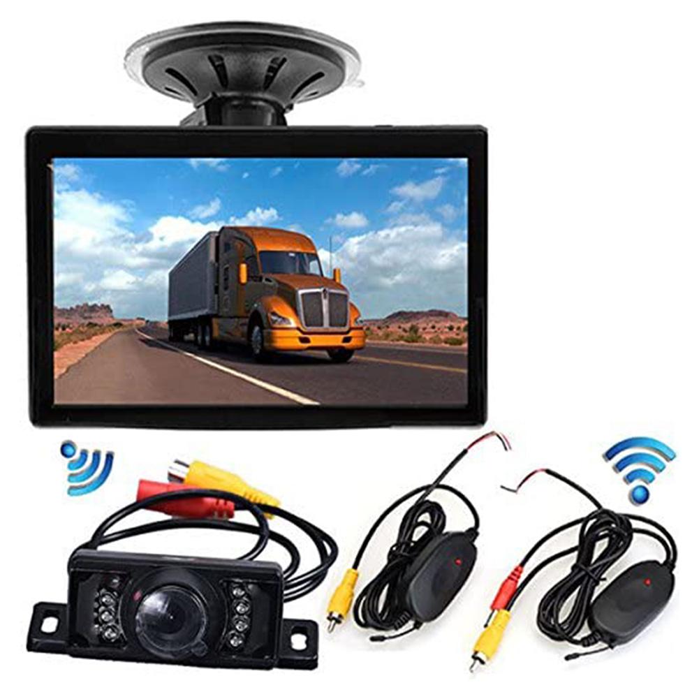 Buy Wireless Car Reversing Camera Kit 5 Inch Monitor + 7 LEDs Rearview