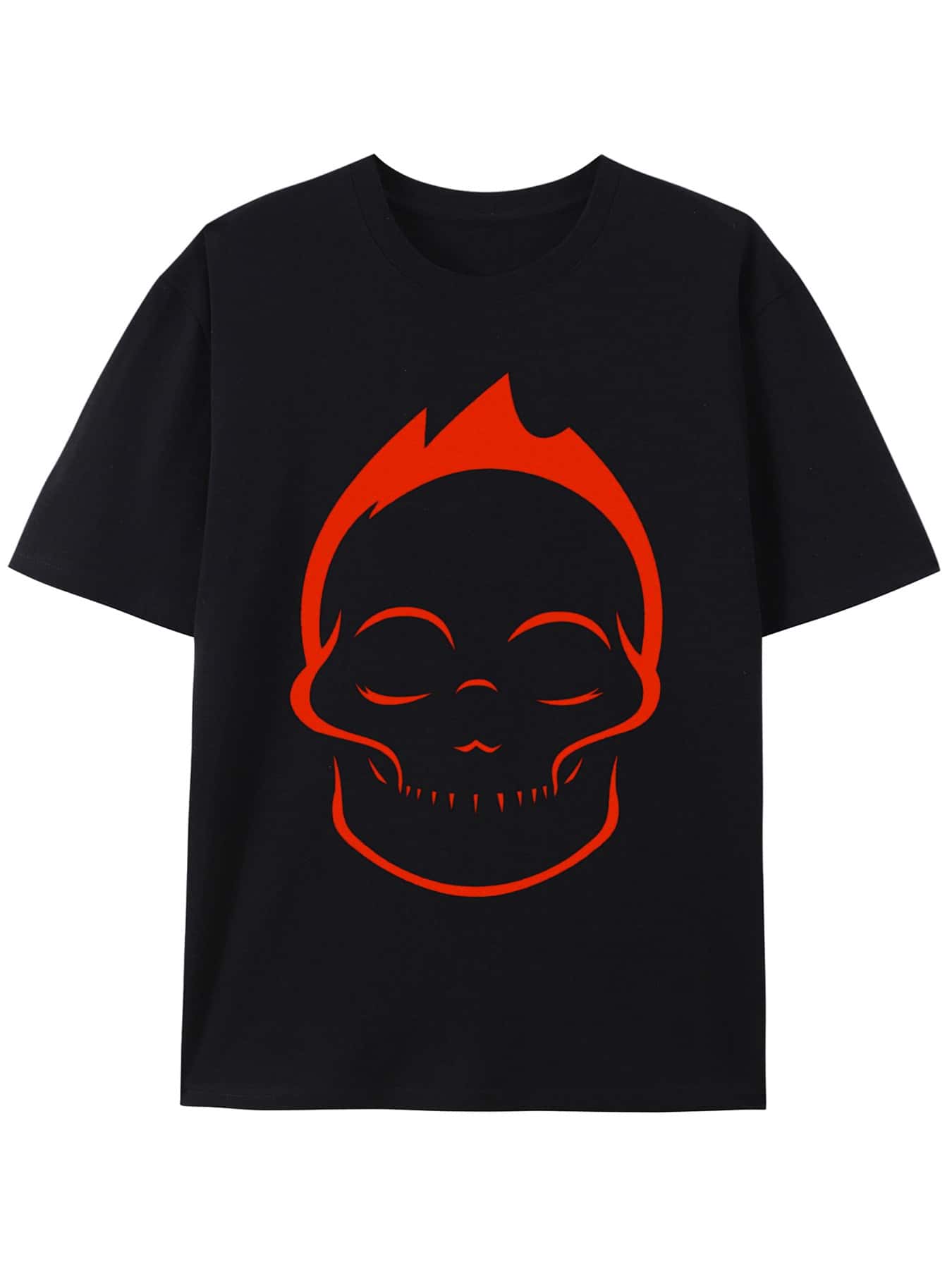 

Creative Printing Pattern|Unisex T-Shirt Black T-Shirt With Red SmiCIGAg Skull Graphic S