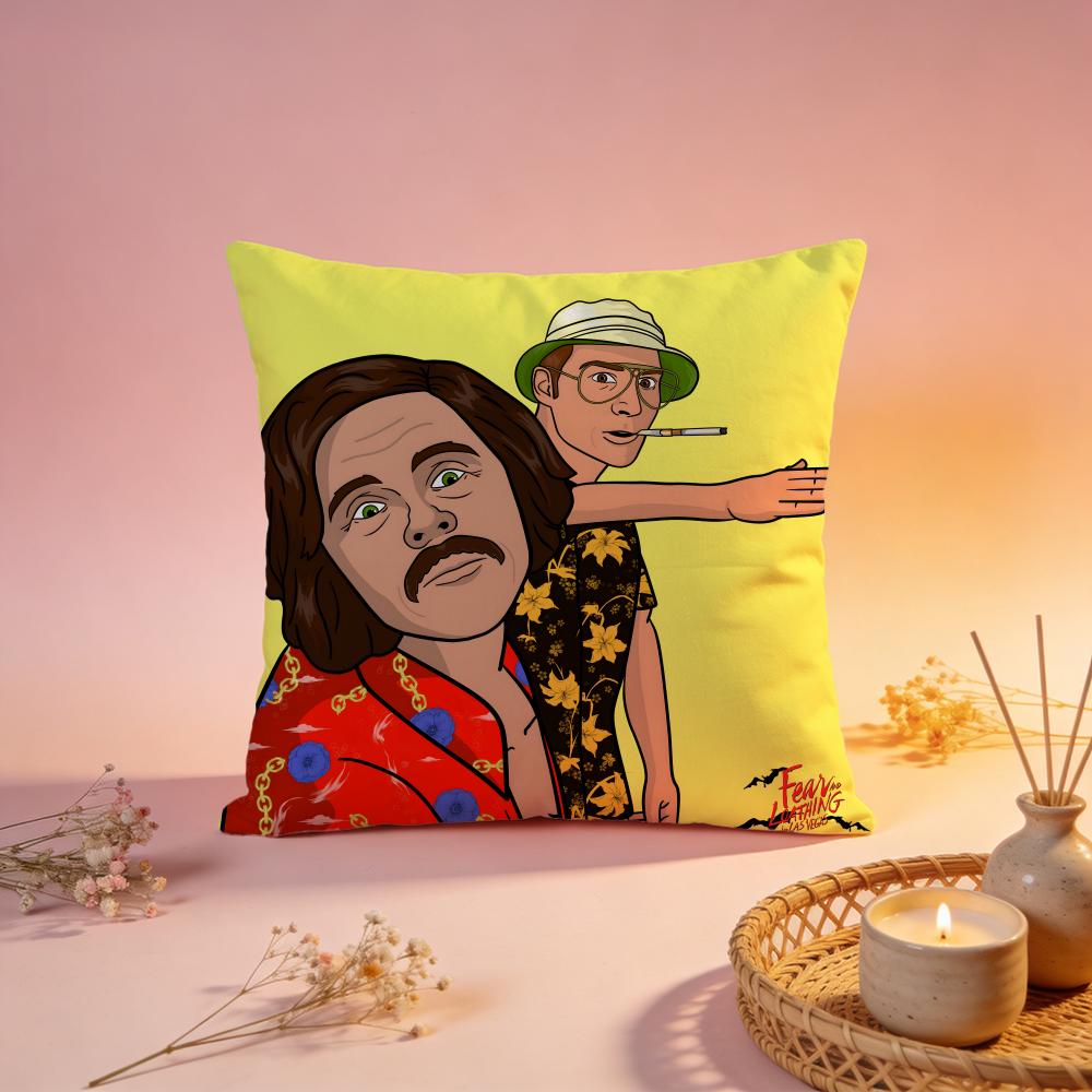 Hot FFear and Loathing in Las Vegasable Cushion Cover Comfortable Durable Pillow Cover MultiScene for Home Office Car Sofa