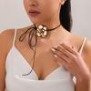 Metal Drops Oil Oversized Flower Studs Earrings/Necklace Exaggerated 3D Dimensional Floral Accessories Jewelry