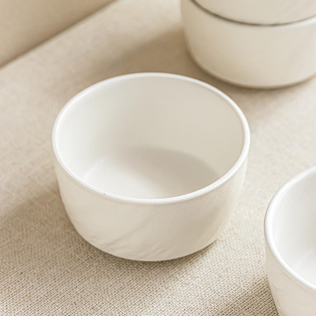 Advanced Rock Pattern Ceramic Bowl Household Rice Bowl Salad Bowl Simple Tableware Small Bowl Solid Color Round Bowl