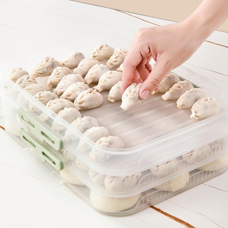 Durable PP Multi Layer Freezer Box Practical Multi Layer Fridge Storage Container For Home And Office Refrigerators