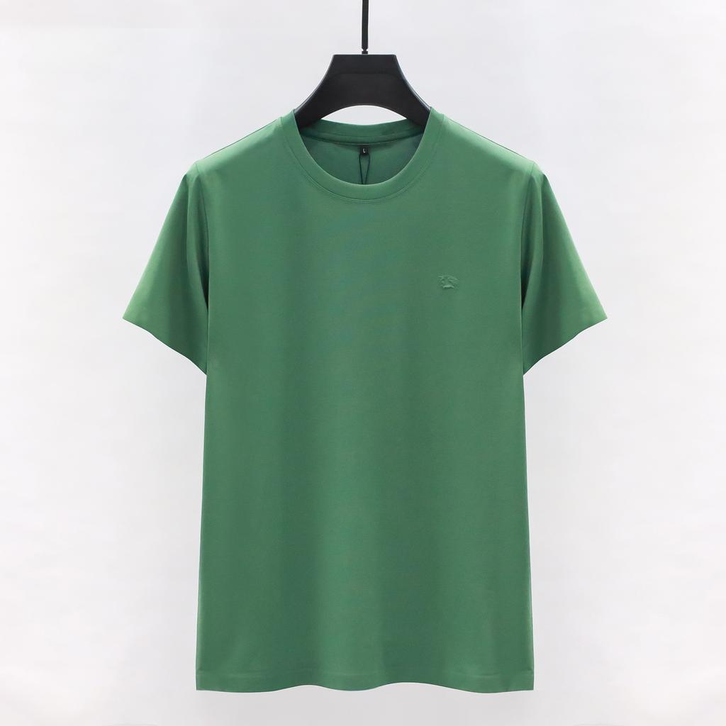 Spring Summer Menswear Soft Silk Men's round-Neck Short-Sleeved T-shirt