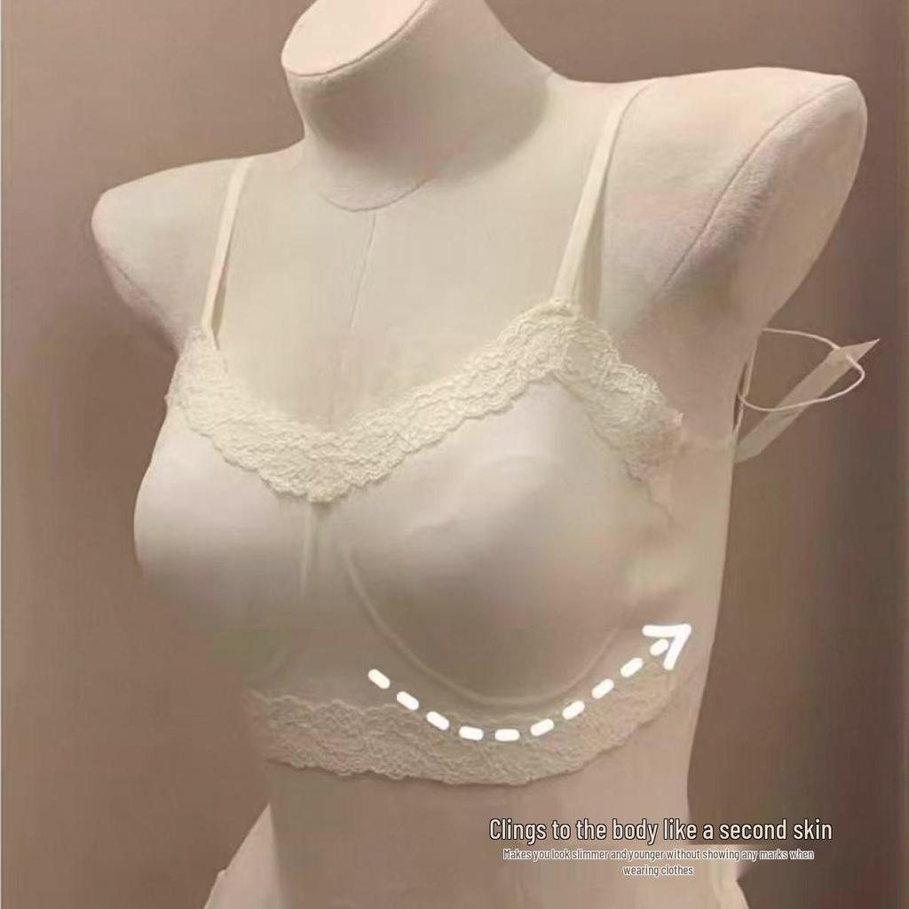 Seamless Lace Pure Desire Camisole Bra, No Underwire, Minimizing Design, Soft Support, Ultra-Thin Nude Feel.