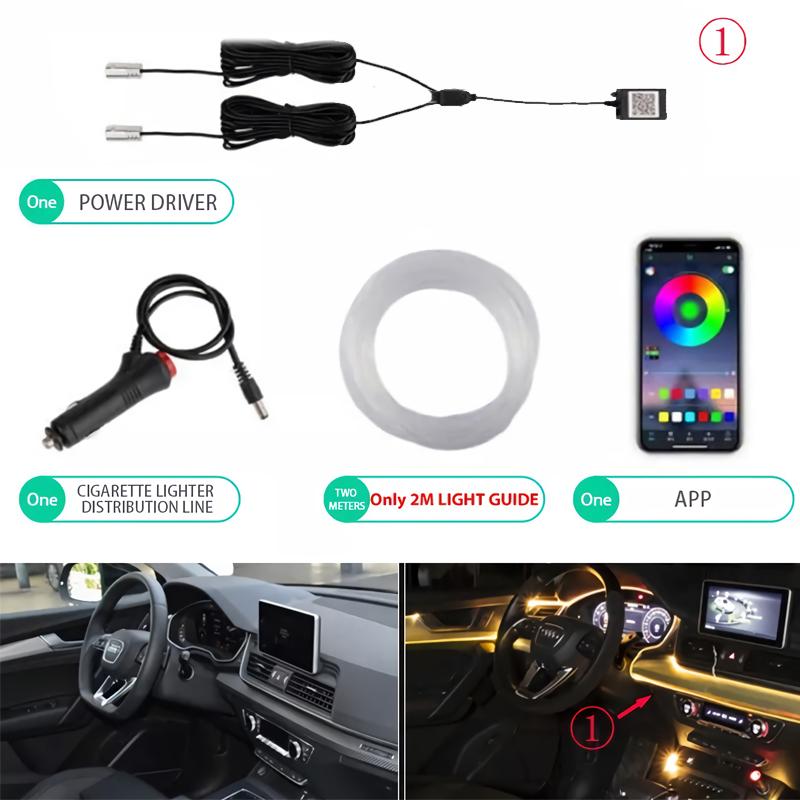 Auto Innenraum Neon RGB LED Streifen Flexibles EL Draht Licht Mit App-Steuerung Umgebungsatmosphäre Streifenlicht Dekorative Lampen