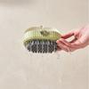 Plastic Soap Dish Holder with Roller Brush Drainable Soap Box Multi-functional Cleaning Brush Bathroom Kitchen Sink Organizer