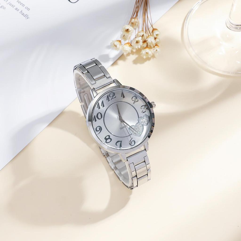 5-teiliges Damen Sommer Mode Stahlband Quarzuhren Set