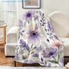 1pc Floral Print Blanket, Purple Floral Pattern, Multiple Sizes Available, Suitable for Living Room, Bedroom, Study, Balcony, Office