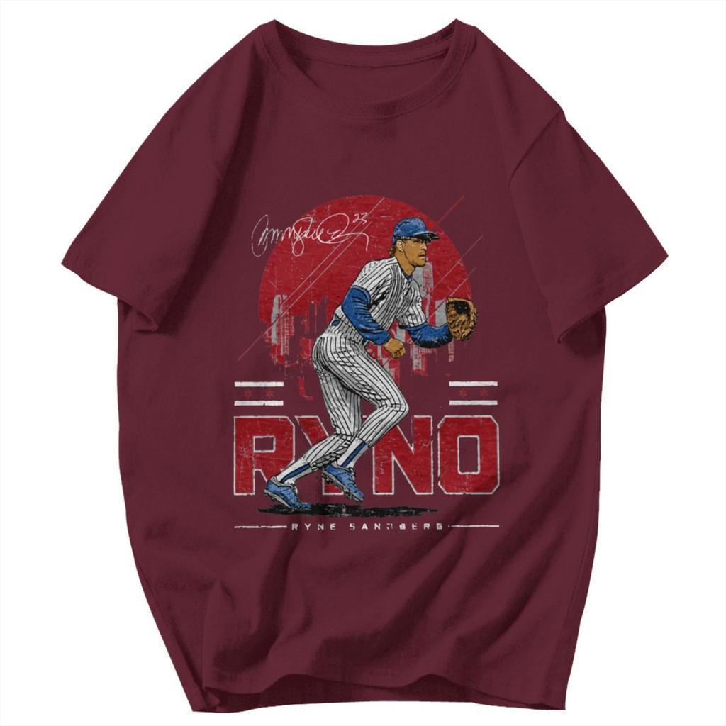 Men T Shirt Ryne Sandberg Skyline Gifts Y2K Graphic Crewneck Unisex Tops T Shirts