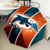 Dolphins Team Logo Artwork Umbrella Folding Umbrella, Automatic Umbrella 8-Frame for Travel, Camping Use Gift for Halloween Christmas