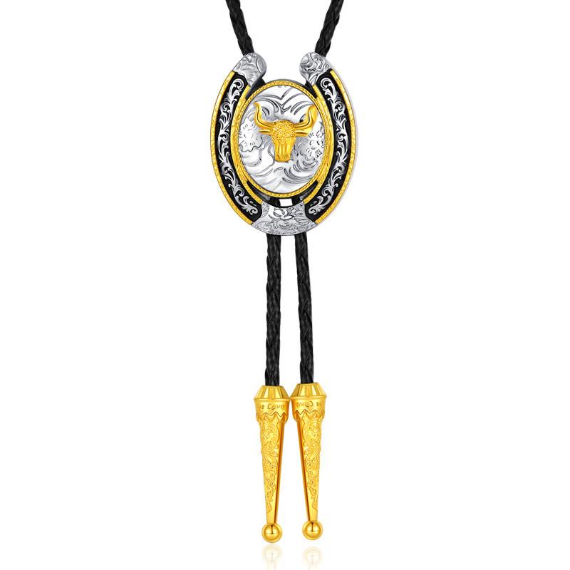 Unique Zinc Alloy Letter Pendant Necklace With Horseshoe Design For Stylish Accessories