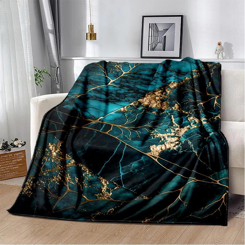 2025 New Style Colour Gold Marble Luxurious Blanket,Soft Throw Blanket for Home Bedroom Bed Sofa Travel Picnic Cover Kid Gift