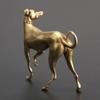 1PC Brass Metal Lucky Fortune Dog Corgi Statue Small Ornament Little Puppy Wolf Figurines Chinese Desktop Tea Pet Home Decoration