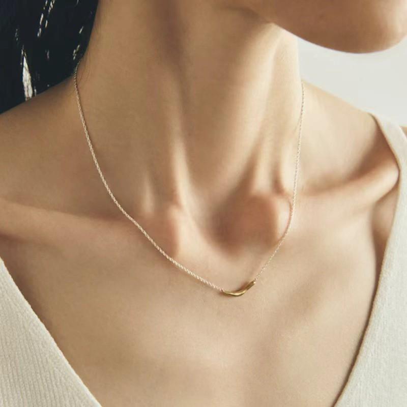 Japanese Style Geometric Line Necklace Minimalist Fashion Daily Wear