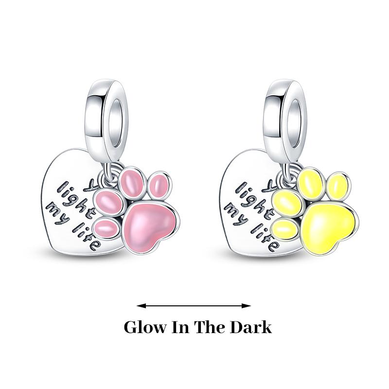 925 Silver Plated Fireflies Butterfly Stars Luminous Charms Beads Fit 3mm 925 Original Bracelets DIY Jewelry Gift