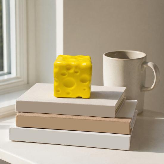 Cheese Stress Reliever Fake Squeeze Toy, Anxiety Relief Cube Sensory Shaped Toy Slow Rising Pinch Home Office Relaxation Tool Shape