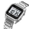 Skmei Dual Time Zones Digital Watches for Mens Luxury Full Steel Strap LED Waterproof Chronograph Fashion Sports Alarm Clock