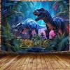 Dinosaur Themed Wall Tapestry for Boys Bedroom Decor Wild Ancient Creatures Design Ideal for Room Decoration