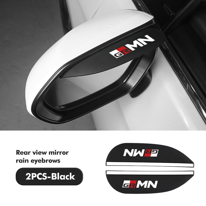 For Toyota 2PCS Soft Rubber Rearview Mirror Rain Eyebrow Styling Accessories GR MN Crown RAV4 Yaris Land Cruiser Corolla Prius