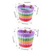 Kids Bikes Front Basket Rainbow Color Plastic Wovens Bikes Basket Easily Install