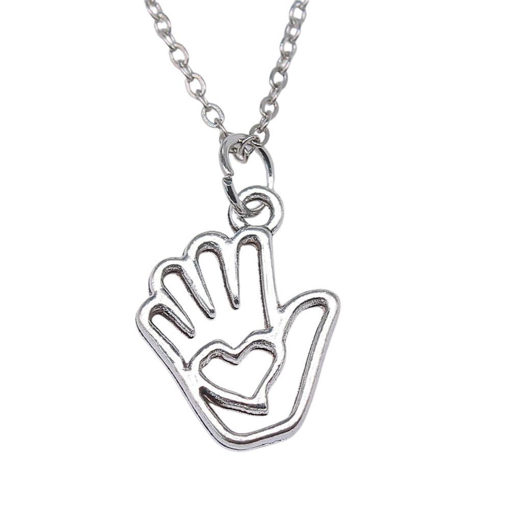 Ornate Angel With Heart Pendant Necklace Spiritual Faith Jewelry 40cm Short Chain