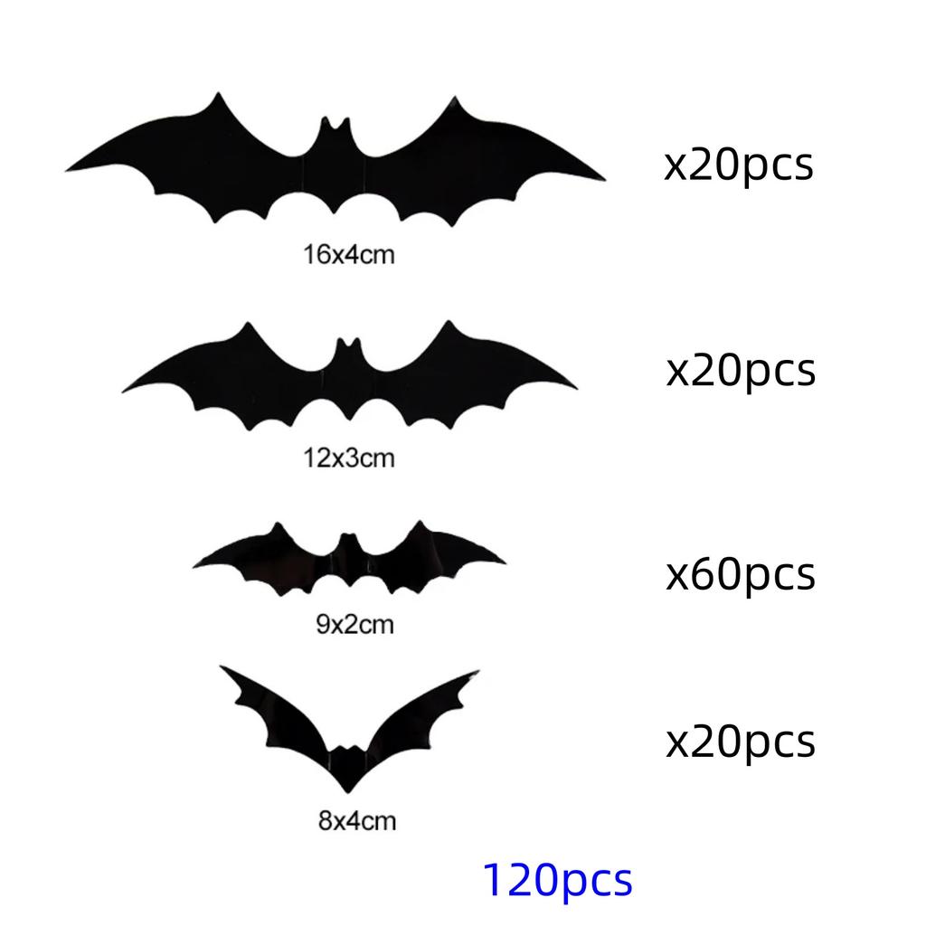 Halloween Decorations 3D Black PVC Bat Halloween Party DIY Decor Wall Sticker Bar Room Halloween Party Scary Decor Party supplie
