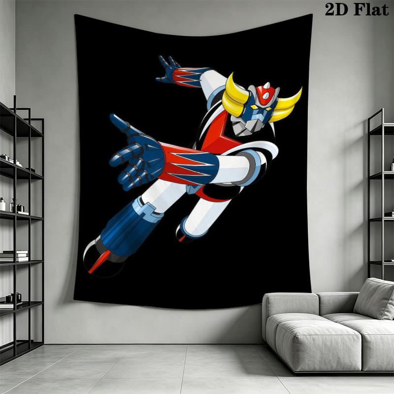Grendizer Goldorak Wall Tapestry Aesthetic Wall Hanging Printed Fabric Blanket Decorative Tapestries for Bedroom Living Room Home Decor