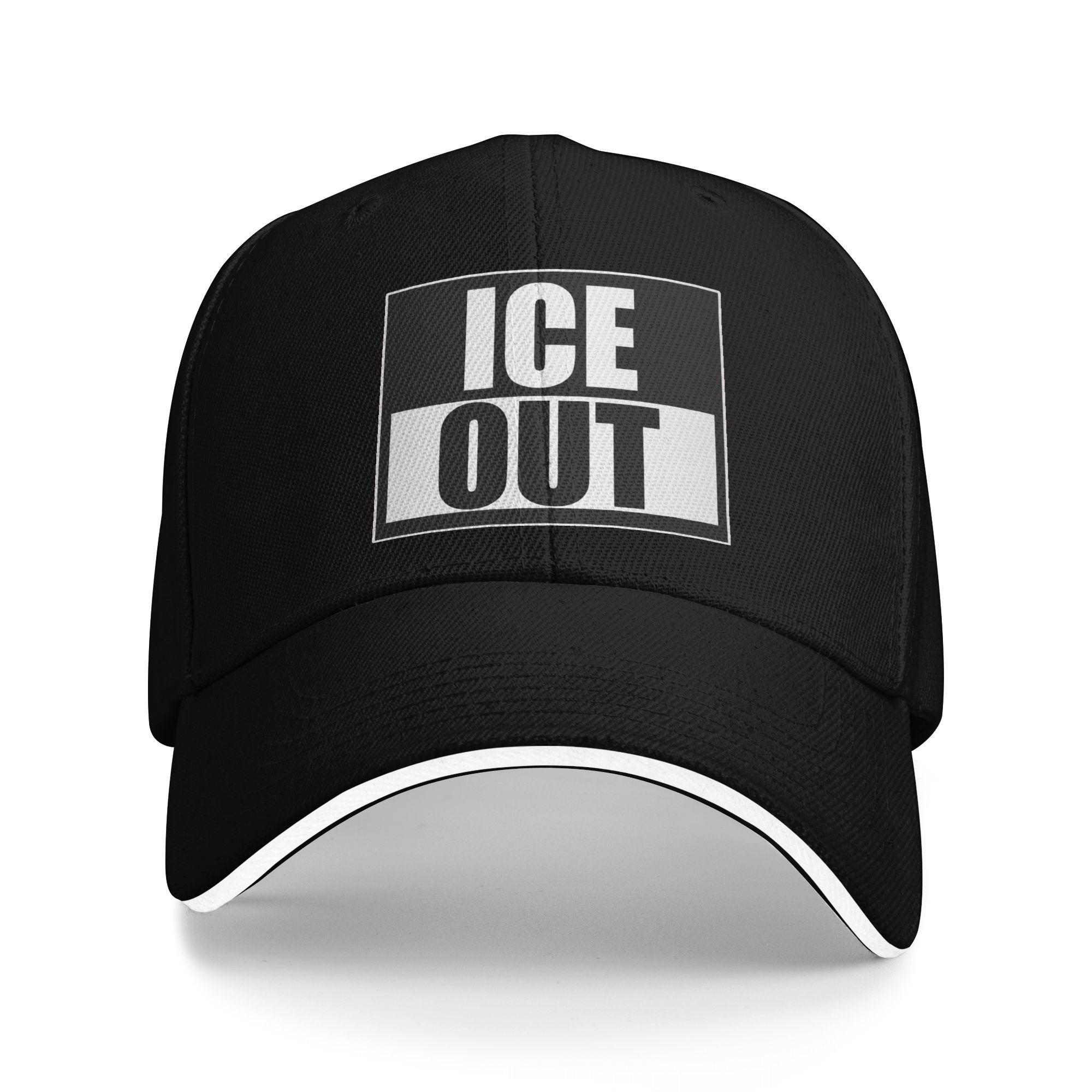 

ICE Out Black And White Baseball Cap Couple Women Custom DIY Trucker Hat Summer Vintage Outdoor Gym Hot Sale Baseball Caps As Picture чёрный