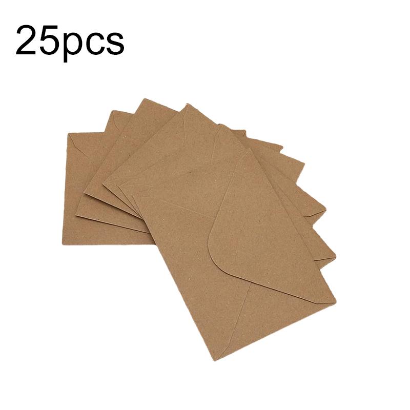 

25/50/100pcs Kraft Paper Envelope 10x7cm Wedding Invitation Envelope Gift Envelope Blank Mini Paper Window Envelopes TMZ