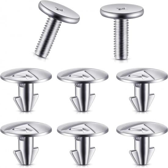 

8 PCS Automotive Engine Cover Pin Screws Set, Lower Engine Radiator Splash Guard Hardware Screw Bolts, 90674-TY2-A01 Fastening Accessories, 8 PCS срібний