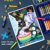 Doms 25 Shades Oil Pastels Set in Hard Plastic Case with Holder, Sharpener & Scratching Tool for Kids Art Drawing