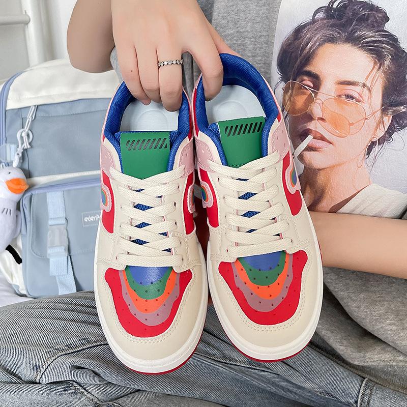 

Low-top Guochao little white shoes women s 2025 new autumn high street sports shoes ins versatile fashion casual board shoes 35 белый