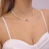 European and American Colored Rice Beads 26 Letter Beaded Necklace Creative Niche Neck Chain Collarbone Chain
