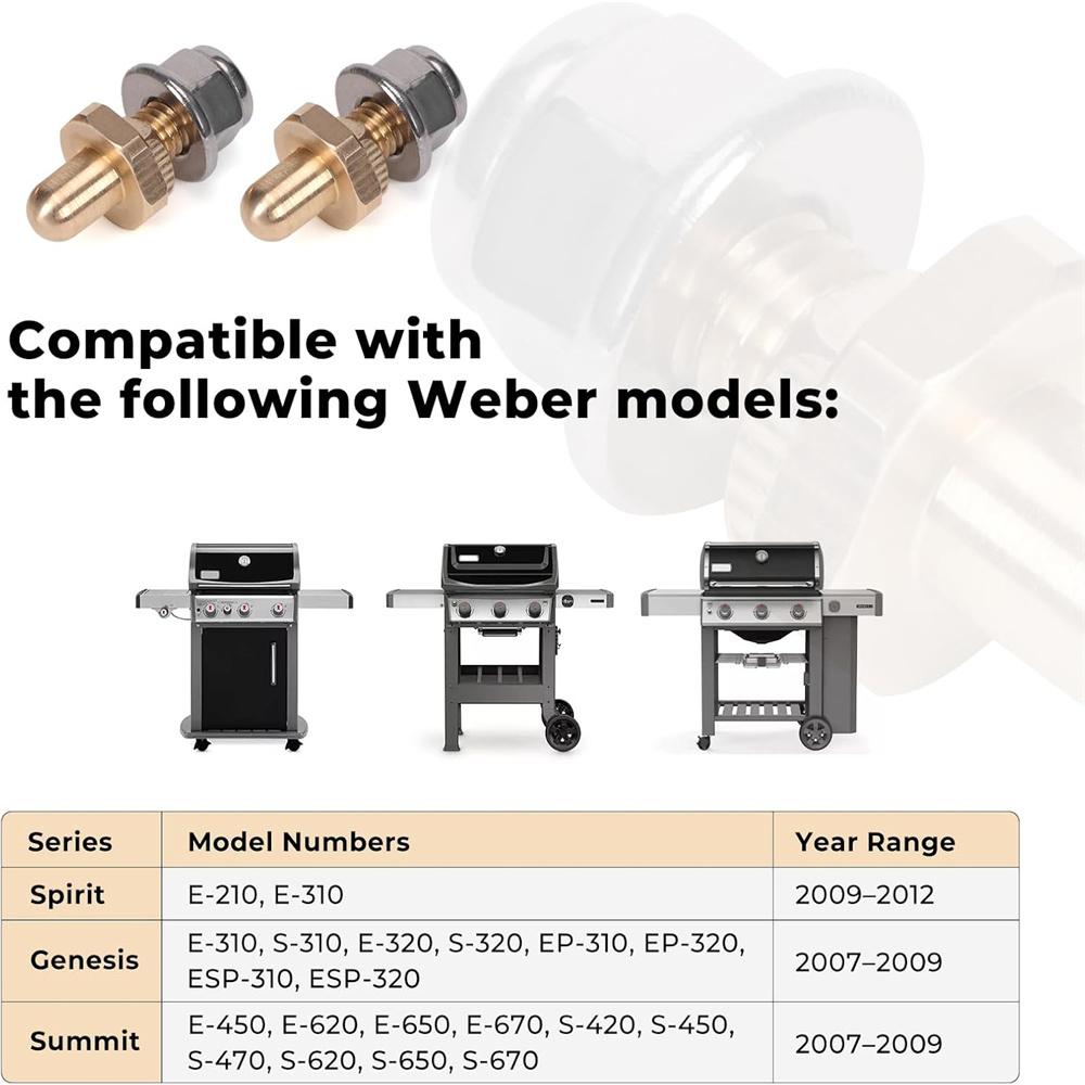 70332 Adjustable Grill Door Hinge Bolts and Nuts Compatible with Weber Spirit Genesis Summit