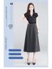 Women's High-Waisted Spring 2026 Slimming Skirt, Mid-Length, Elastic Waist, Umbrella Style, Petite Fit, Elegant Drape