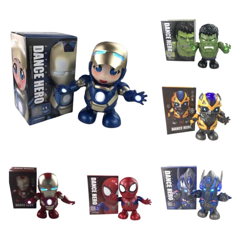 Dance Hero Bumblebee Batman Spiderman Optimus Prime Electric Robot Toy For Kids