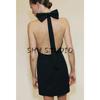 Summer New Women clothes French style Hepburn Backless Bowknot Decoration Neck Collar Short Dress 4661226