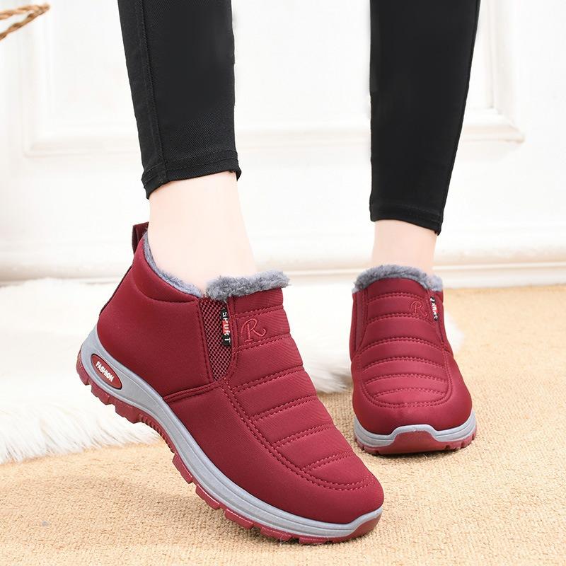 Baumwollstiefel, Herren- und Damenstiefel, Baumwollschuhe für Mittelalte und Ältere, Schneestiefel, Fleece und verdickte warme Schuhe